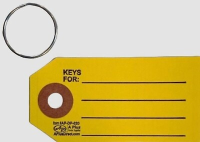 #ad Reinforced Yellow Paper Key Tag w Key Rings P4 $87.00