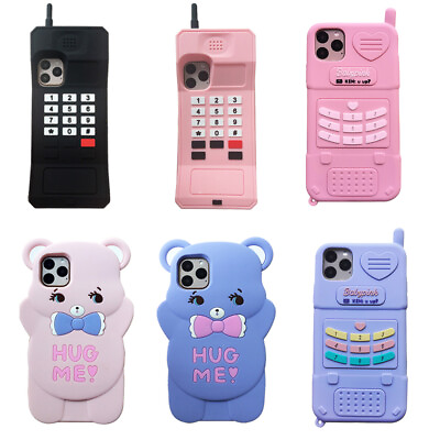 #ad For iPhone New Cute Cartoon animals Soft Silicone 3D Case Skin Cover Phone Shell $10.98
