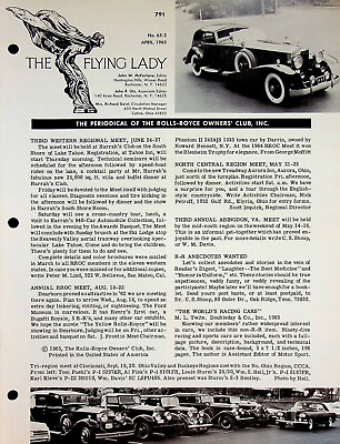 #ad Vtg The Flying Lady The Bulletin of the Rolls Royce Owners Club Apr 1965 m1123 $10.47