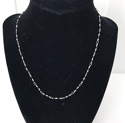 #ad Ladies 925 Sterling Silver Twisted Design Thin Chain 16 Inch $5.75