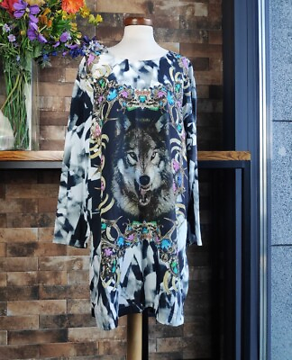 #ad Roberto Cavalli Just Cavalli line Original dress with cool print New with labe $245.00
