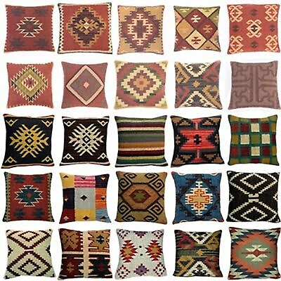 #ad #ad Lot of PC Indian Vintage Cushions Handmade Kilim Pillow Jute Cushion Cover Throw $20.78