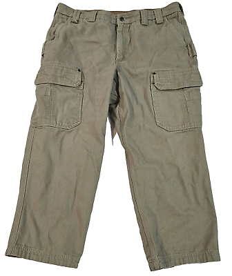 #ad Duluth Trading Cargo Flex Fire Hose Work Pants Mens 40X28 Khaki Canvas Relaxed $22.95
