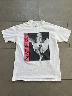 #ad Vintage 1990 Estate Of Marilyn Monroe White Single Stitch Made In USA Shirt Sz M $39.97