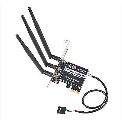 #ad Dbit 1300Mbps 2.4G 5.8GHz Wireless PCI E WLAN Card WiFi Adapter 3*5dBi Antennas $23.99