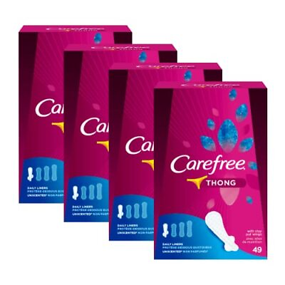 #ad Carefree Acti Fresh Thong Panty Liner Unscented Regular 49Ct Pack of 4 $20.99