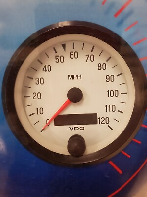 #ad VDO 437201 120MPH Cockpit White Speedometer 3 1 8quot; $180.00