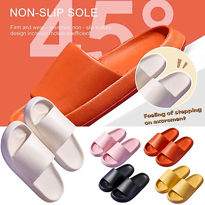 #ad UniSex Thick Sole SlipperS Indoor Anti Slip SlipperS Bathroom Soft Sole Slipper* $15.41