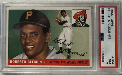 #ad 1955 Topps #164 Roberto Clemente Pirates Rookie RC HOF PSA 7 $24900.00