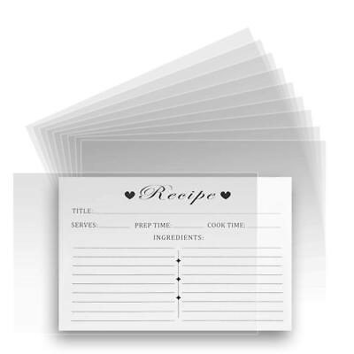 #ad Recipe Card Protectors 100 PACK 4 x 6 inch Pockets Clear Plastic Card Sleev... $22.10
