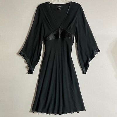 #ad Vintage Dress Y2K Women S Black Silk Witchy Coquette Femme Indie Express Flowy $49.99