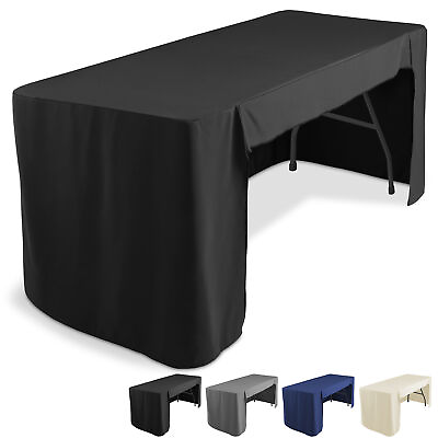 #ad 6#x27; Fitted Tablecloth Cover with Open Back for Trade Show Banquet DJ Table $16.99