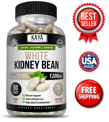 White Kidney Bean Capsule Fat amp; Carb Blocker Appetite Suppressant Weight Loss $10.35