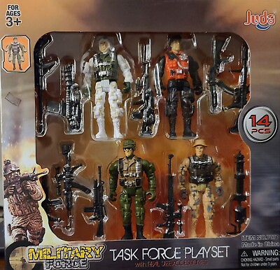#ad Military Task Force Action Figures Play Set 14 pcs New in Box $15.00