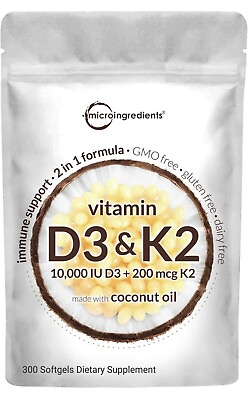 #ad Vitamin K2 D3Complex MK 4 MK 7 Formula 200 mcg 300 Soft Gel Immune $75.00