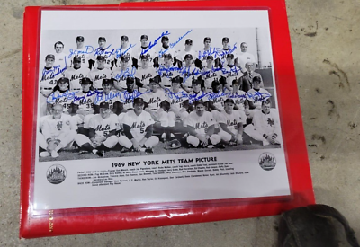 #ad 1969 NY Mets WS Champs many team players signed photo $399.00