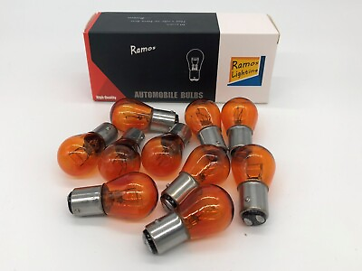 #ad 10 Pack 1157 Amber P21 Turn Signal Parking Light Bulb Lamp FAST USA Shipping $9.59