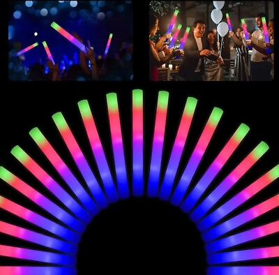 #ad LED Glow Lights Sticks Parties Rave Kids Wedding Supplies Foam Wands $20.29