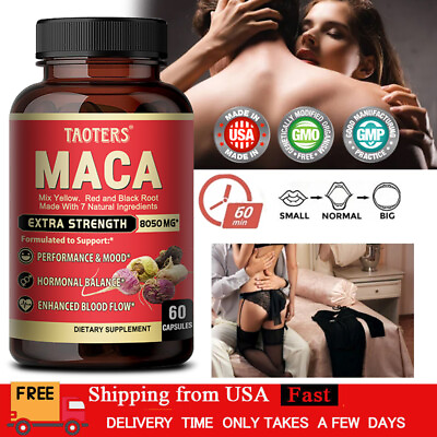#ad Maca Blend Red Black amp; Yellow Supplement Extra Strength 8050 mg 60 Capsules $10.96