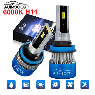 #ad H11 H8 H9 LED Headlight Kit Highamp;Low Beam Bulb Super Bright 6500K White 5000LM 2 $26.99