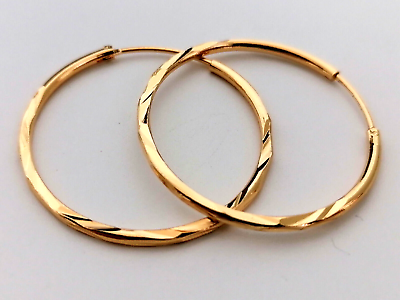 #ad NEW Fashion Gold Plated Hoop Earrings for Women Jewelry 1 Pair Set $3.99