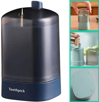 #ad New Portable Toothpick Holder Dispenser Automatic Pop Up Toothpick Box Plastic $7.99