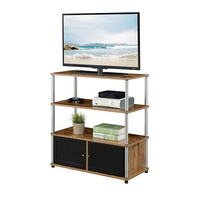 #ad Designs2Go Highboy TV Stand with Storage Cabinets and Shelves in Nutmeg Wood $121.72