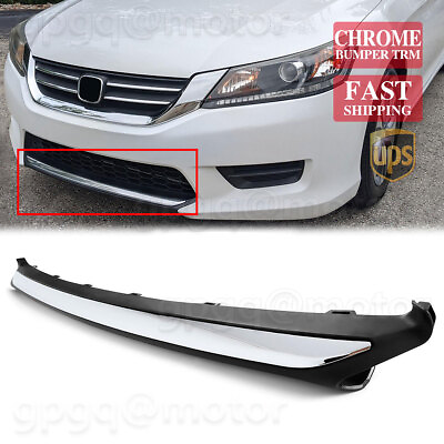 #ad #ad For Honda Accord 2013 2014 2015 HO1095119 Chrome Black Front Bumper Lower Trim $21.99