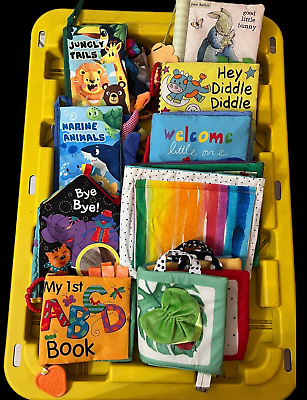 #ad Lot 9 Multiple Baby Babies Toddler Cloth Sensory Developmental First Books $19.97