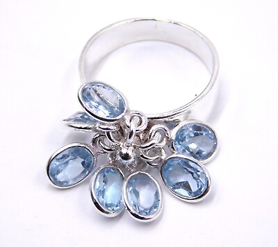 #ad Natural Blue Topaz Ring Handmade Silver Bezel Ring 925 Sterling Silver Ring Gift $22.31