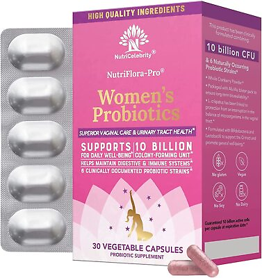 #ad NutriCelebrity NutriFlora Pro Probiotics for Women Support Vaginal UTI Health $16.95