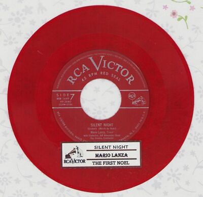 #ad Lanza Mario Silent Night RCA 3640 Red Vinyl 45 rpm Record $15.60