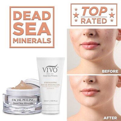 #ad Vivo Per Lei Dead Sea Mineral Facial Peeling Gel Skin Exfoliating Facial Scrub $13.99