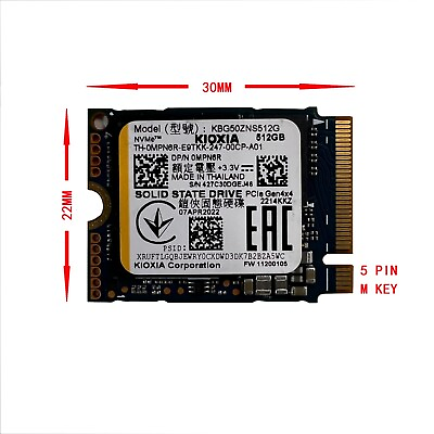 Kioxia Toshiba BG5 256GB 512GB PCIe Gen4x4 NVMe M.2 2230 30mm SSD $69.00