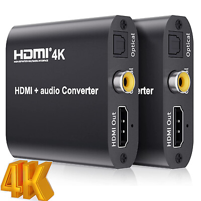 #ad 4K HDMI Audio Extractor Splitter HDMI to Toslink SPDIF Coaxial Digital Converter $15.99