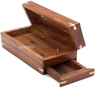 #ad Secret Enigma Puzzle Box Brainteaser Money Hidden Compartments Wood Unique Gift $23.12