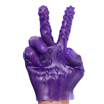 #ad Waterproof Sex Massage Glove Silicone BDSM Kinky Purple Bondage Adult Game $9.69