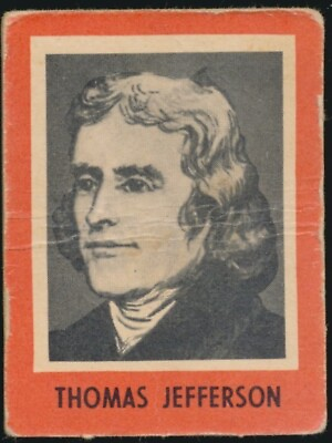 #ad 1956 Milton Bradley Presidents Game cards Thomas Jeffeson $4.20