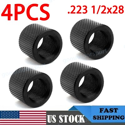 #ad #ad 4PACK Black Steel 1 2x28 1 2 28 TPI Muzzle Brake Thread Protector For 9mm .223 $7.99