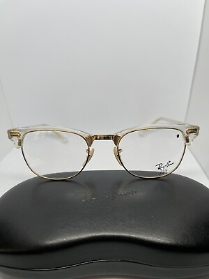 #ad NEW Ray Ban RB 5154 5762 Clubmaster Transparent Gold New Unisex Eyeglasses. $120.00
