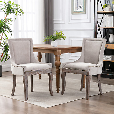 #ad Dining Chair Set of 2 Upholstered Kitchen Dining Room Chair with Wood Legs $234.99