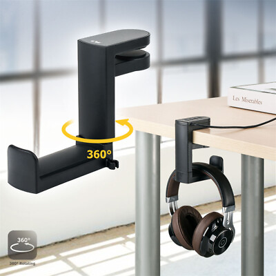 360° PC Gaming Under Desk Headset Headphone Stand Hook Hanger Holder US $11.39