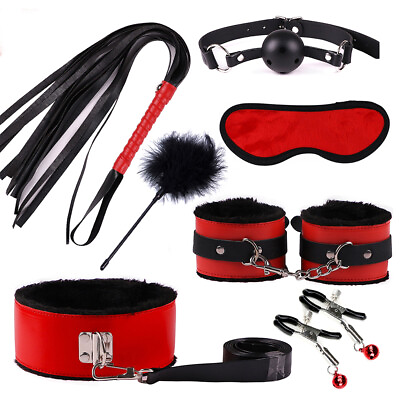 #ad Cozy Feel Bondage Tool handcuffs Whip SM 7PC set kit Love restraints straps BDSM $13.99