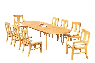 #ad DSOS A Grade Teak 9pc Dining Set 118quot; Oval Table Chair Outdoor Patio $3619.12