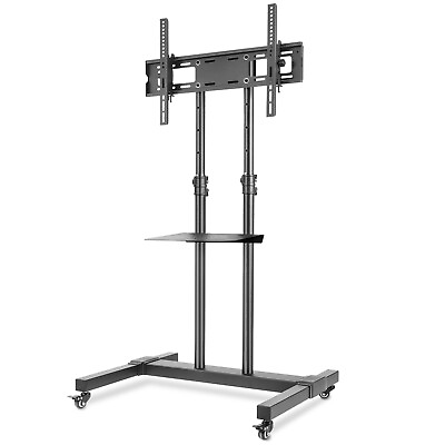 #ad Rolling TV Stand Mobile TV Cart Floor Stand with Mount for 32 80 Inch Adjustable $80.99