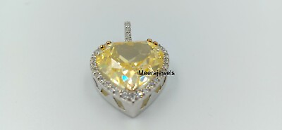 #ad Lovely Yellow Color Heart Shape 10.00 Carat Sapphire Gemstone Women#x27;s Pendent $148.00