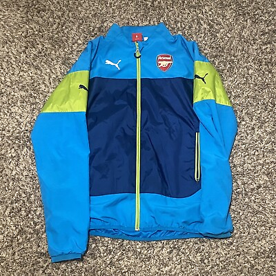 #ad Puma Arsenal Soccer Football Club Warm up Wind breaker Jacket Blue L Full Zip $29.99