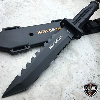 #ad 12quot; TACTICAL BOWIE SURVIVAL HUNTING KNIFE MILITARY Combat Fixed Blade w SHEATH $12.30