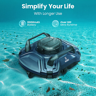 #ad Cordless Robotic Pool Vacuum Cleaner Automatic Intelligent Navigation Self Park $162.00