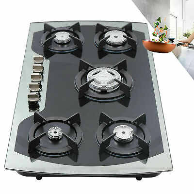 #ad 35quot; 5 Burners Gas Stove Built In Cooktop LPG NG Stainless Steel Gas Hob Cooker $187.00